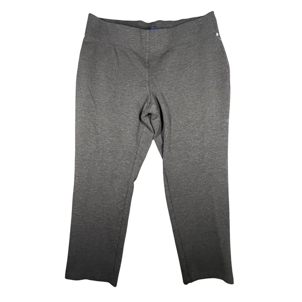 Falls Creek Women's XL Gray Pull On Knit Pants Stretch Comfort Casual Athleisure